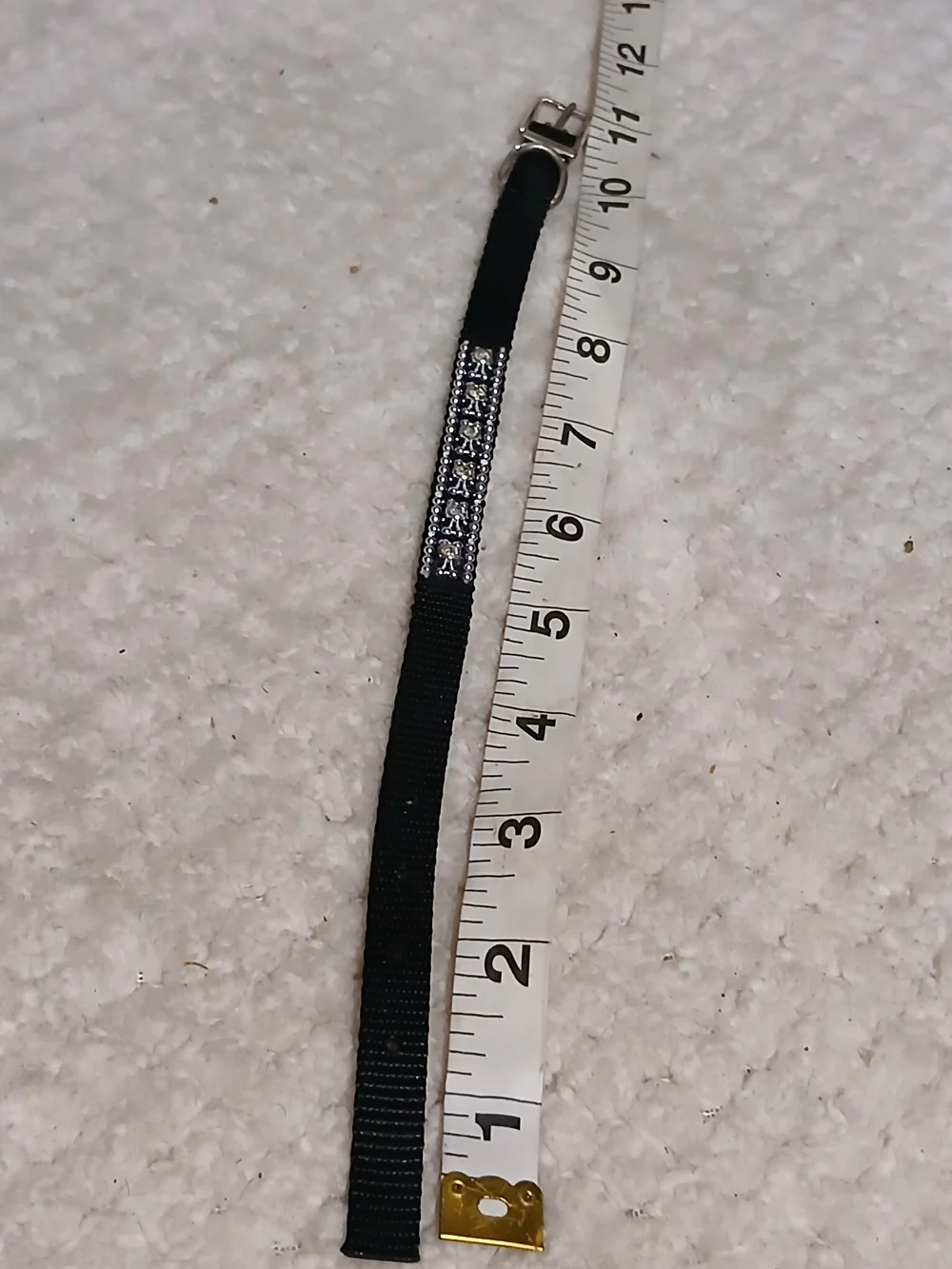 Black Pet Collar with Rhinestone